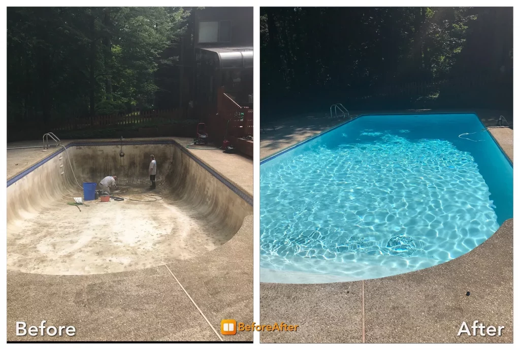 Pool Renovations 1 berfore then after
