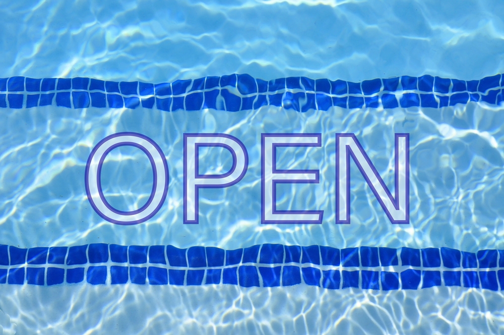 Pool open for the season concept.